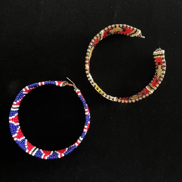 Vintage Small Beaded Cuff/Bangle Bracelet Set - Picture 6 of 10